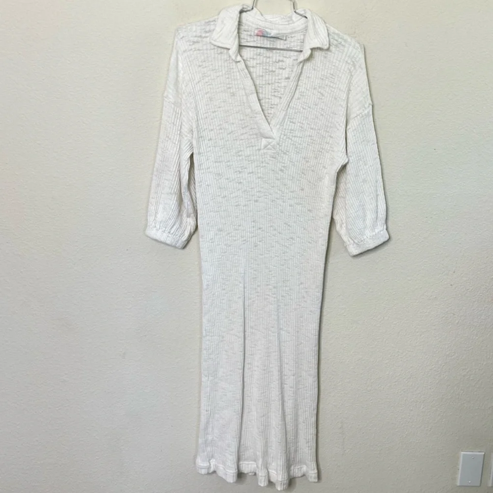 Free People Beach Pacific Maxi Dress Knit Sweater White Womens Size M